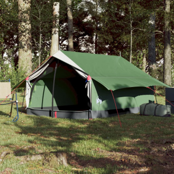 Cort de camping 2 persoane, verde, 193x122x96 cm, tafta 185T - Img 3