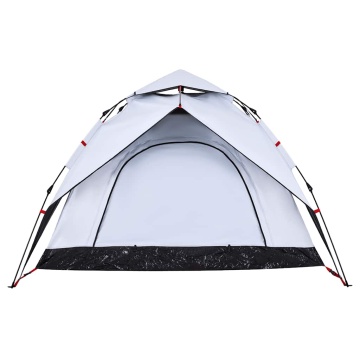 Cort de camping 3 persoane, alb opac, setare rapidă, țesătură - Img 7