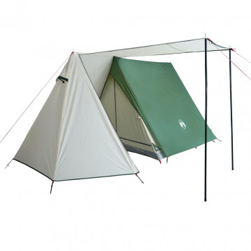 Cort de camping 3 persoane, verde, 465x220x170 cm, tafta 185T - Img 4