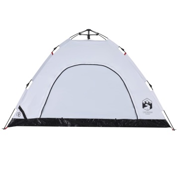 Cort de camping 4 persoane, alb opac, setare rapidă, țesătură - Img 6