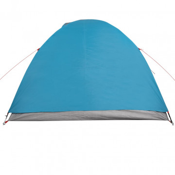Cort de camping 4 persoane albastru, 267x272x145 cm, tafta 185T - Img 7