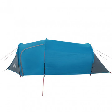 Cort de camping 4 persoane albastru, 360x135x105 cm, tafta 185T - Img 6