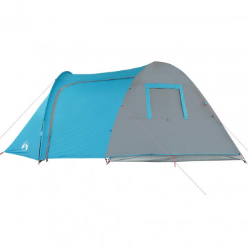 Cort de camping 6 persoane albastru, 466x342x200 cm, tafta 185T - Img 5