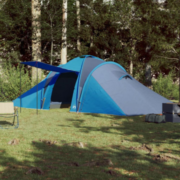 Cort de camping 6 persoane albastru, 576x238x193 cm, tafta 185T - Img 3