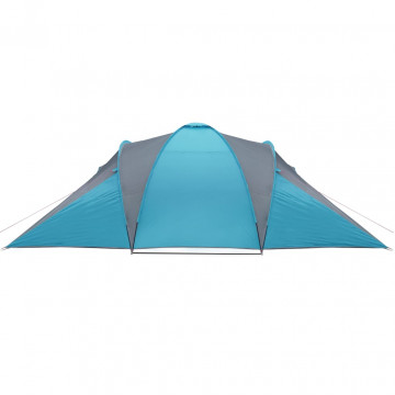 Cort de camping 6 persoane albastru, 576x238x193 cm, tafta 185T - Img 7