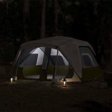 Cort de camping cu lumină LED pentru 10 persoane, verde deschis - Img 3