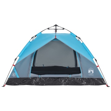 Cort de camping cupolă 3 persoane, setare rapidă, albastru - Img 5