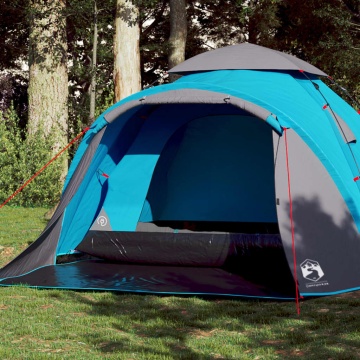 Cort de camping cupolă 3 persoane, setare rapidă, albastru - Img 1