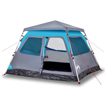 Cort de camping cupolă 4 persoane, setare rapidă, albastru - Img 2