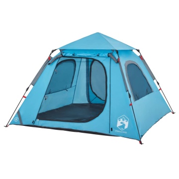 Cort de camping cupolă 4 persoane, setare rapidă, albastru - Img 4