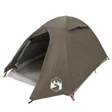 Cort de camping cupolă pentru 2 persoane, maro, impermeabil - Img 4