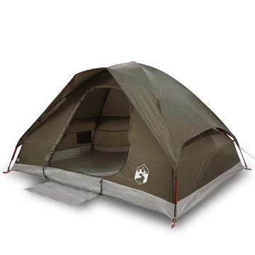 Cort de camping cupolă pentru 2 persoane, maro, impermeabil - Img 2
