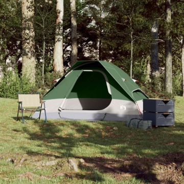 Cort de camping cupolă pentru 2 persoane, verde, impermeabil - Img 3