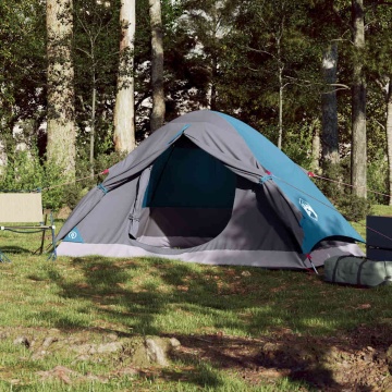 Cort de camping cupolă pentru 4 persoane, albastru, impermeabil - Img 3