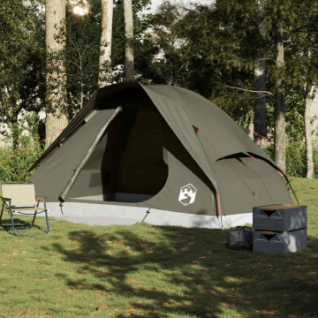 Cort de camping cupolă pentru 6 persoane, maro, impermeabil - Img 3