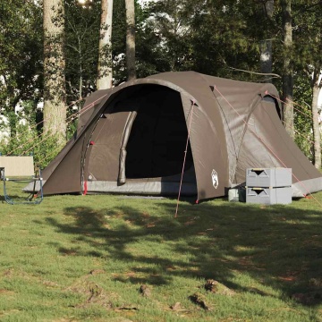 Cort de camping cupolă pentru 6 persoane, maro, impermeabil - Img 3