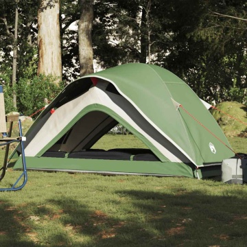 Cort de camping pentru 1 persoană, verde, impermeabil - Img 4
