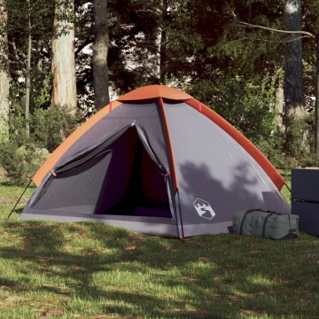 Cort de camping pentru 2 persoane, gri/portocaliu, impermeabil - Img 1