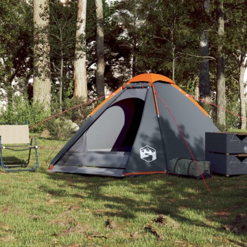 Cort de camping pentru 4 persoane, gri/portocaliu, impermeabil - Img 3