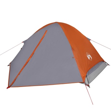 Cort de camping pentru 4 persoane, gri/portocaliu, impermeabil - Img 2