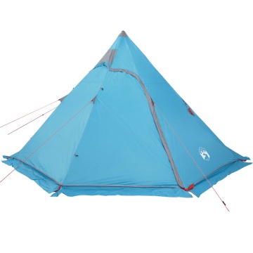 Cort de camping tipi pentru 5 persoane, albastru, impermeabil - Img 3