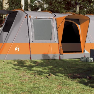 Cort de camping tunel 4 persoane, gri/portocaliu, impermeabil - Img 1