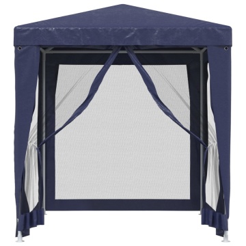 Cort de petrecere cu 4 pereți din plasă, albastru, 2x2 m, HDPE - Img 3