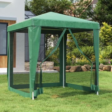 Cort de petrecere cu 4 pereți din plasă, verde, 2x2 m, HDPE - Img 1
