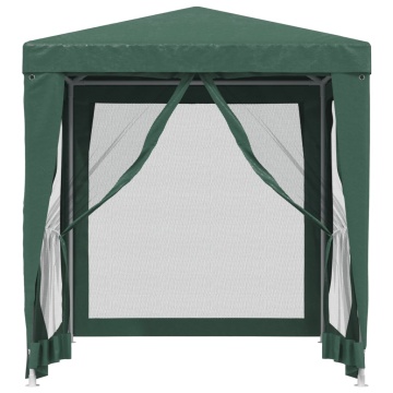 Cort de petrecere cu 4 pereți din plasă, verde, 2x2 m, HDPE - Img 3
