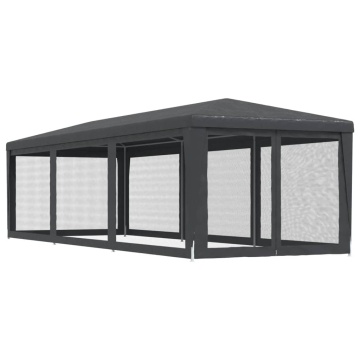 Cort de petrecere cu 8 pereți din plasă, antracit, 3x9 m, HDPE - Img 7