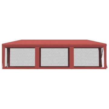 Cort de petrecere cu 8 pereți din plasă, roșu, 3x9 m, HDPE - Img 4