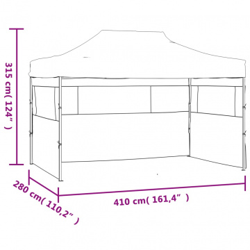Cort de petrecere pliabil cu 3 pereți, crem, 3 x 4 m, oțel - Img 7