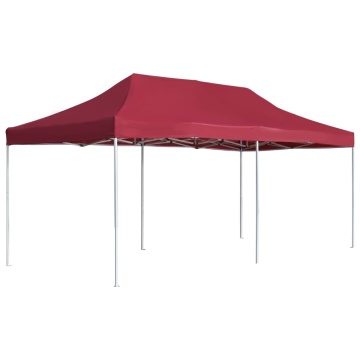Cort de petrecere pliabil profesional, roșu vin, 6x3m, aluminiu - Img 1