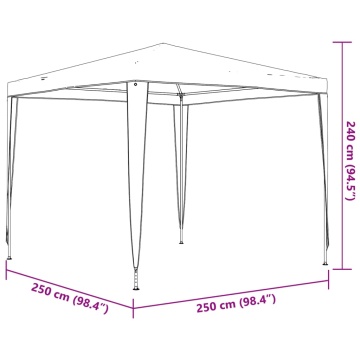 Cort de petrecere profesional, antracit, 2,5x2,5 m, 90 g/m² - Img 7