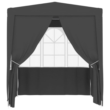 Cort de petrecere profesional cu pereți antracit 2x2 m 90 g/m² - Img 3