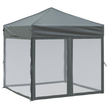 Cort pliabil pentru petrecere, pereți laterali, antracit, 2x2 m - Img 2