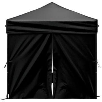 Cort pliabil pentru petrecere, pereți laterali, negru, 2x2 m - Img 4