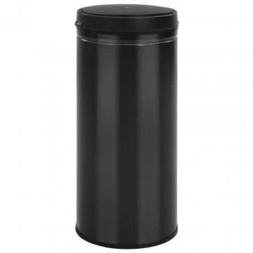 Coș de gunoi automat cu senzor, 80 L, negru, oțel carbon - Img 2