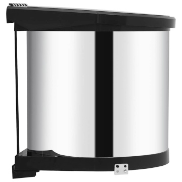 Coș de gunoi încorporat de bucătărie, 8 L, oțel inoxidabil - Img 4