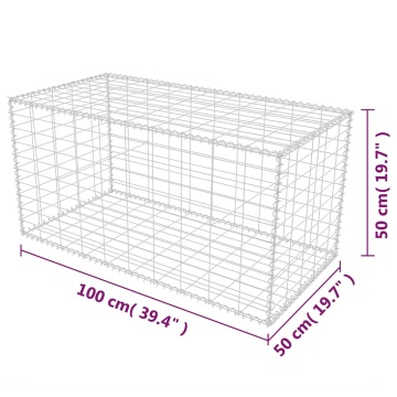 Coș gabion, 100 x 50 x 50 cm, oțel galvanizat - Img 8
