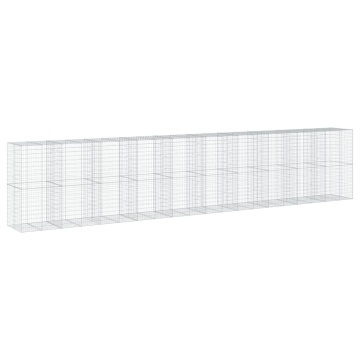 Coș gabion cu capac, 1000x100x200 cm, fier galvanizat - Img 2