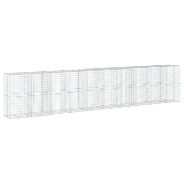 Coș gabion cu capac, 1000x100x200 cm, fier galvanizat - Img 7