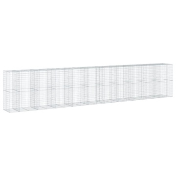 Coș gabion cu capac, 1050x100x200 cm, fier galvanizat - Img 7