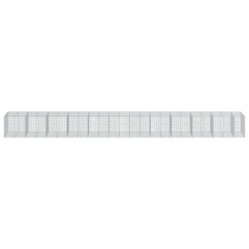 Coș gabion cu capac, 1150x100x100 cm, fier galvanizat - Img 3