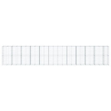 Coș gabion cu capac, 1150x100x200 cm, fier galvanizat - Img 3