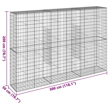Coș gabion cu capac, 300x50x200 cm, fier galvanizat - Img 6