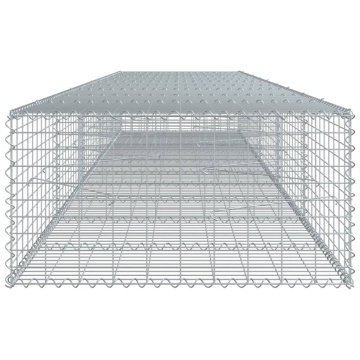 Coș gabion cu capac, 500x100x50 cm, fier galvanizat - Img 4