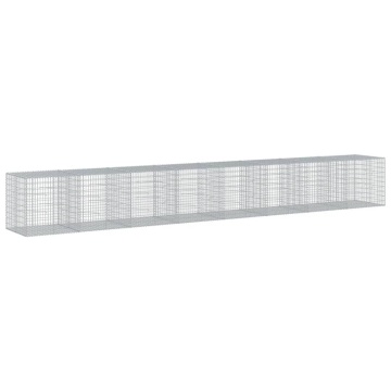 Coș gabion cu capac, 800x100x100 cm, fier galvanizat - Img 2