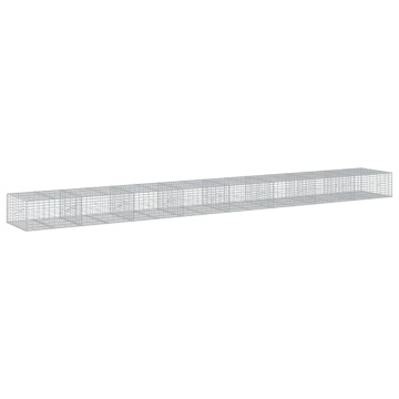 Coș gabion cu capac, 800x100x50 cm, fier galvanizat - Img 2