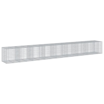 Coș gabion cu capac, 850x100x100 cm, fier galvanizat - Img 2